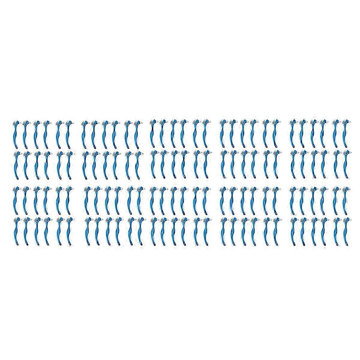 12 Pack Denture Brush Hard Denture Cleaning Brush False Teeth Brush