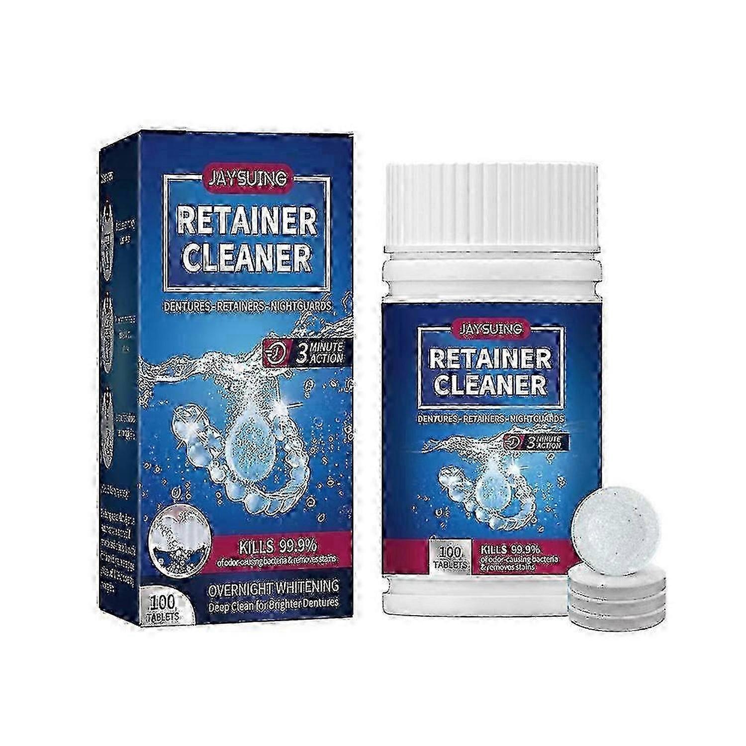 100pcs/boxed Denture Cleaning Tablets Efficient Removes Odor Oral Cleaning Retainer Cleaner