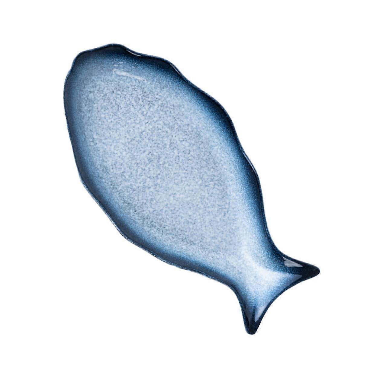 Fish Shaped Ceramic Serving Plate with Lid for Steamed Fish, Seafood and Appetizers