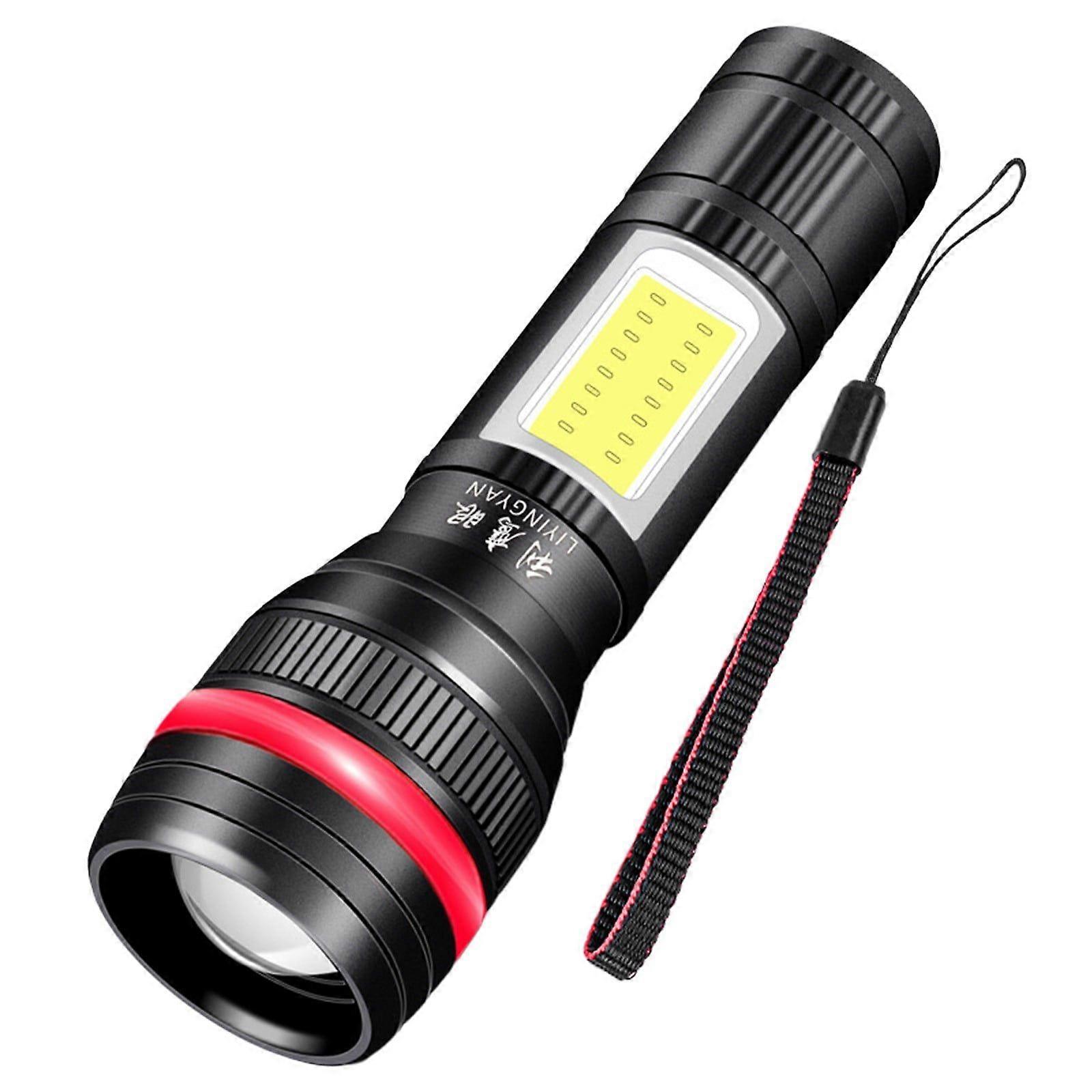 LED Flashlight USB Rechargeable High Power Flashlight Telescopic Zoom Portable