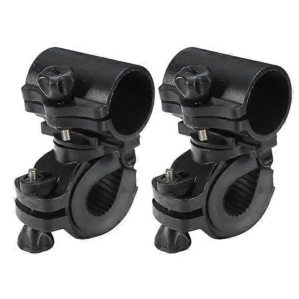 2Pcs 360° Rotating Bike Light Holder, Universal Bicycle Handlebar Flashlight Mount Adjustable Clip