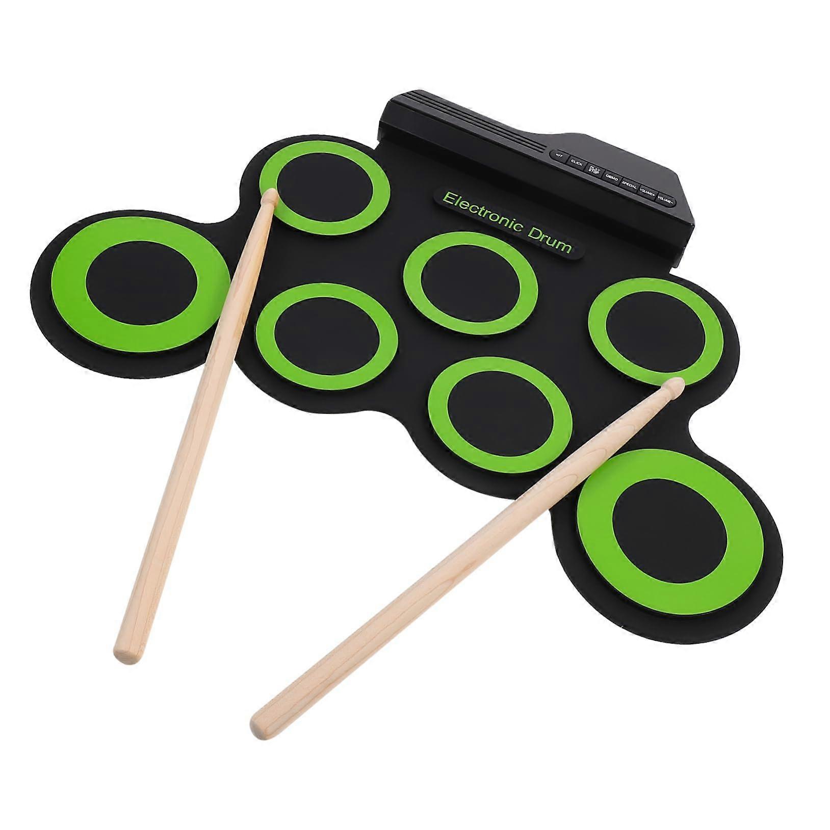 Electronic Drum Kit with Realistic Drum Feel, USB Roll Up Design, BuiltIn Metronome for Beginners