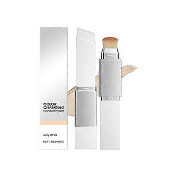 Ivory White 2-in-1 Color-Changing Foundation Stick - Lightweight, Moisturizing, Matte, Sheer, and Natural Makeup Finish