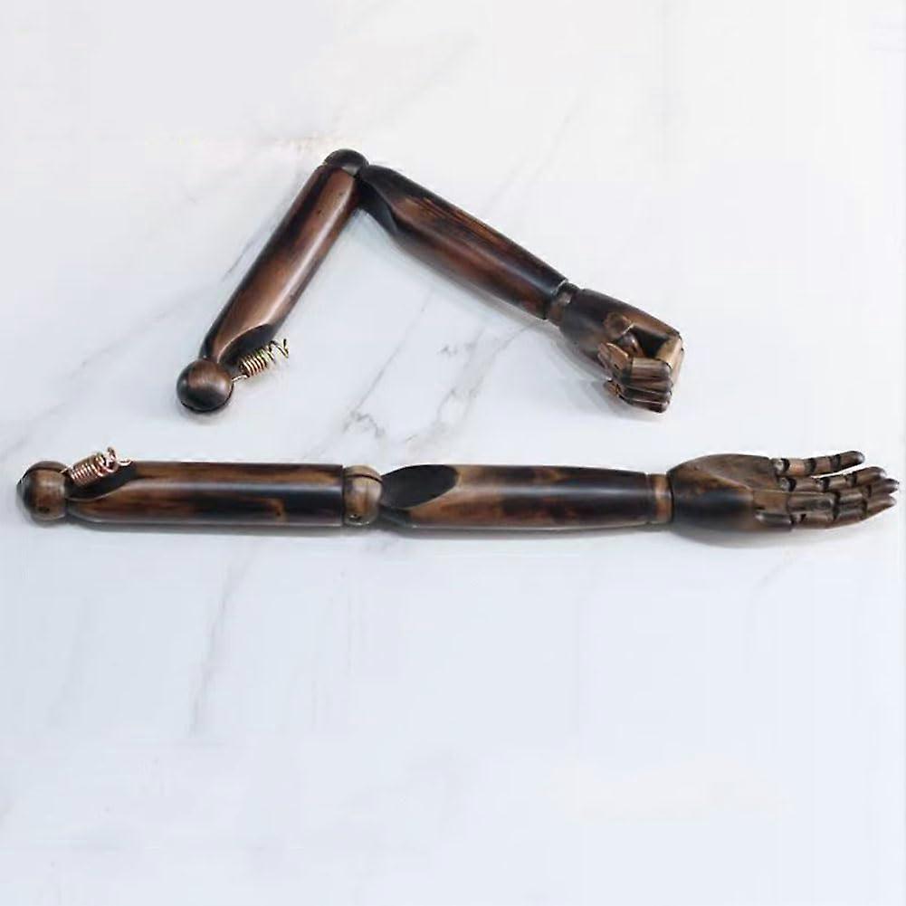 Mannequin Arms with Flexible Joints and Adjustable Fingers, Retro Solid Wood Display Set