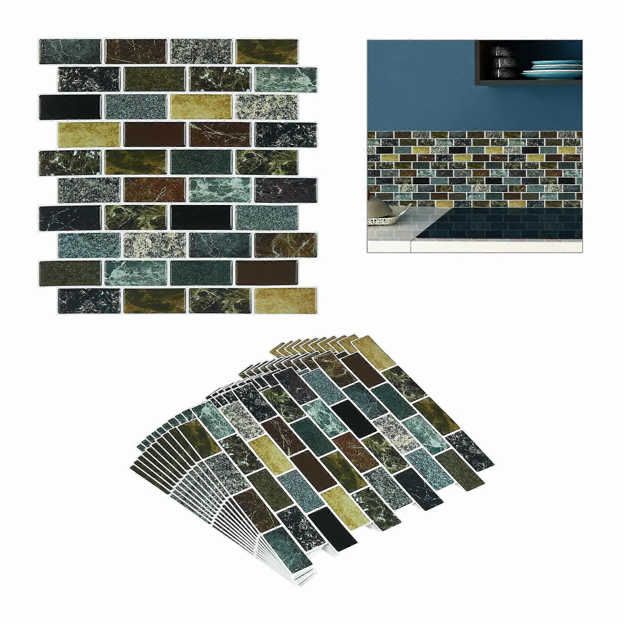 Set med 10 väggklistermärken i sten