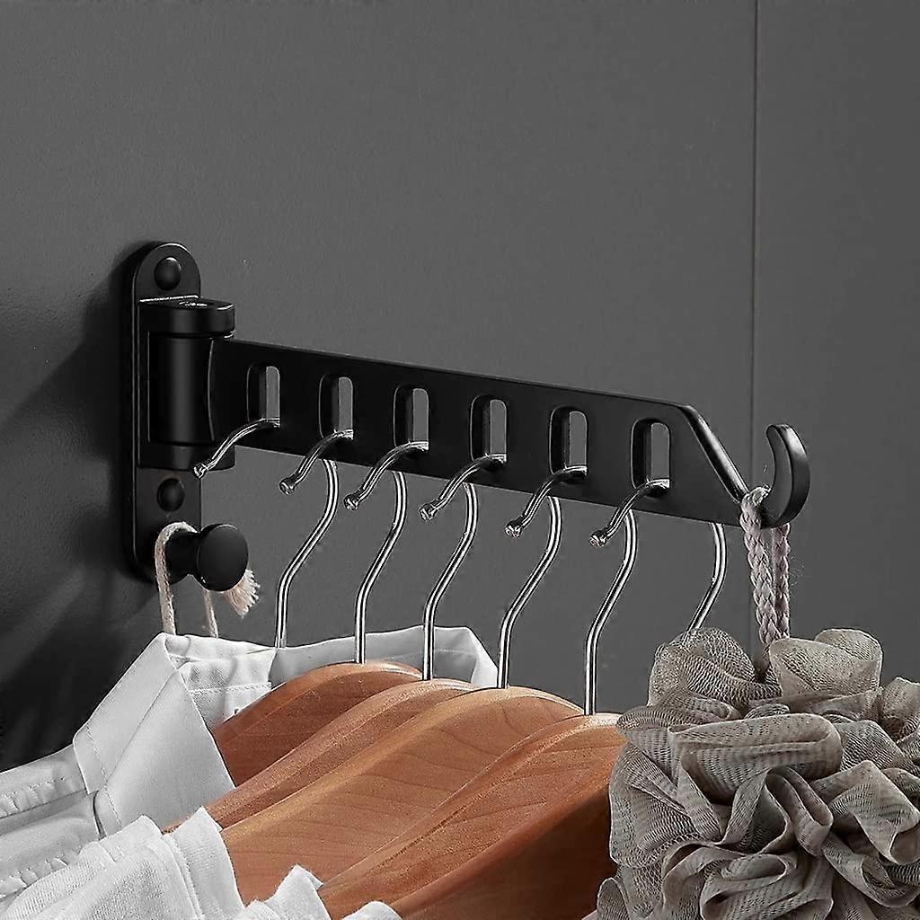 Foldable Wall Mounted Clothes Drying Rack Aluminum Swivel Hanger for Indoor Laundry Space Saving