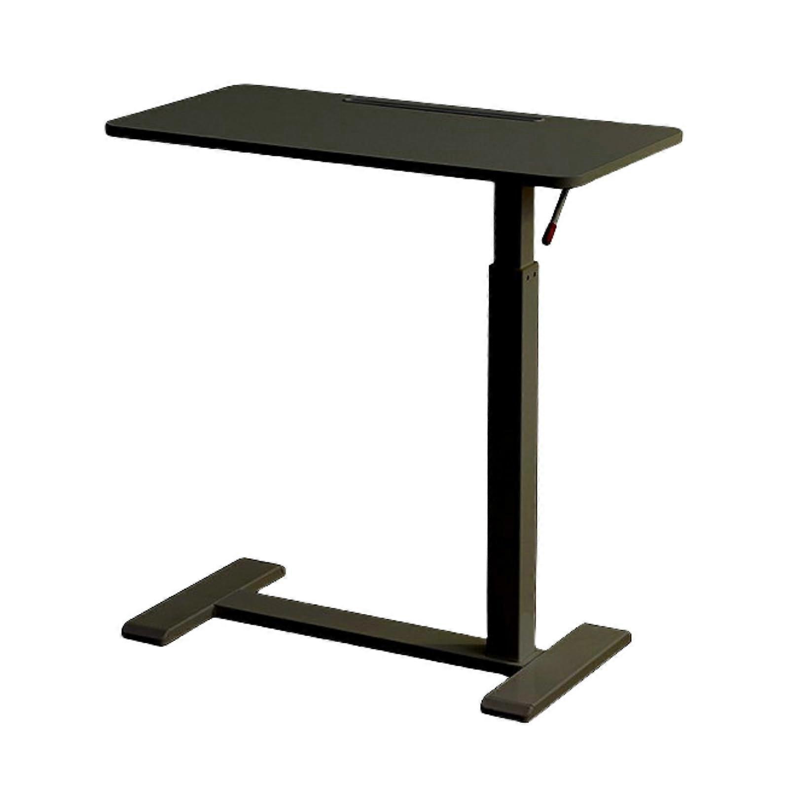Adjustable Overbed Table with Wheels for Laptop and Home Office, SpaceSaving Black Bed Desk