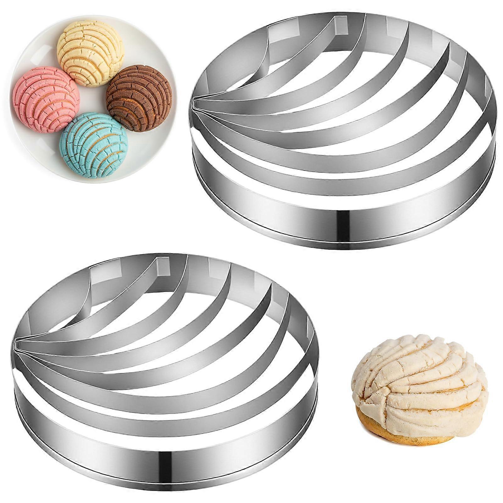 Concha Bread Cutter Stainless Steel 4.1 Inch Mexican Bread Mold with Precise Shell Pattern
