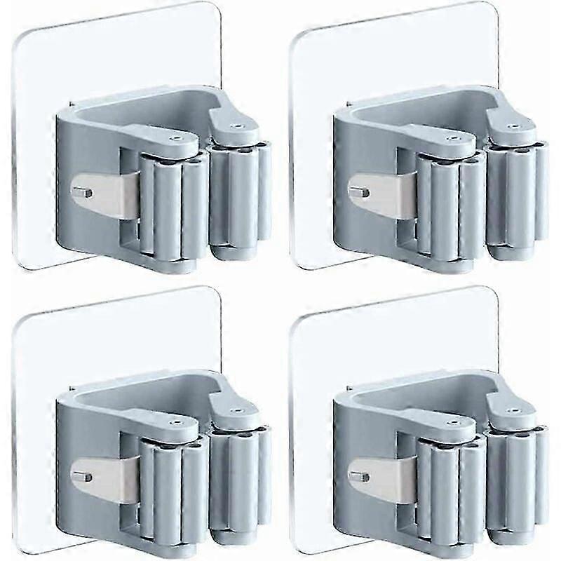 Self-adhesive mop holder for kitchen wall storage 4pcs