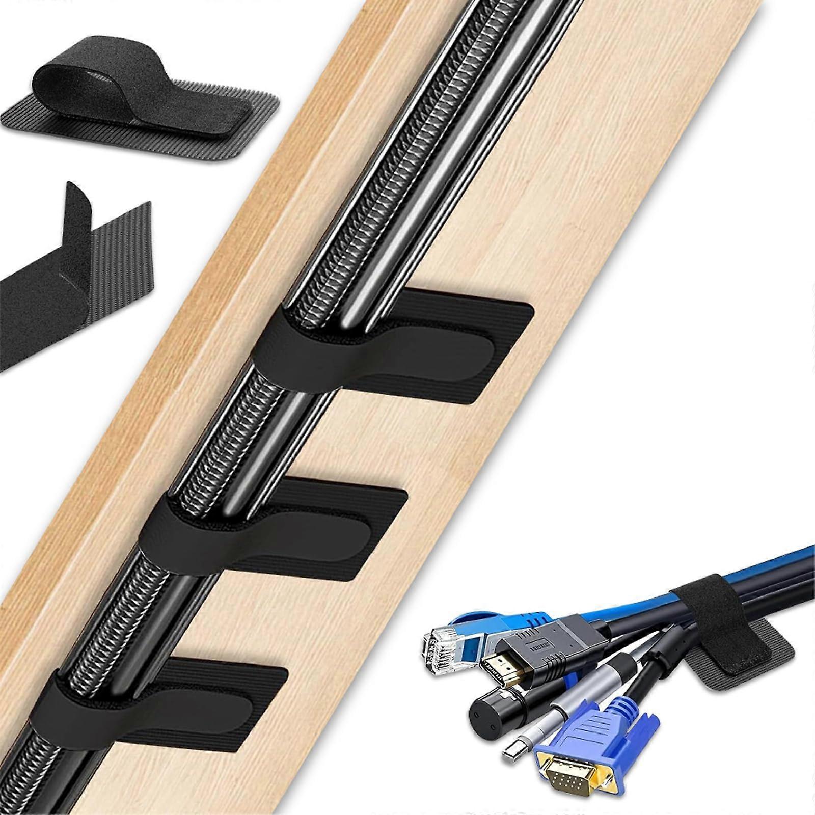 Cable Management Under Desk Organizer Set, Reusable Adjustable Holders for Cable Clutter Reduction, 20pcs