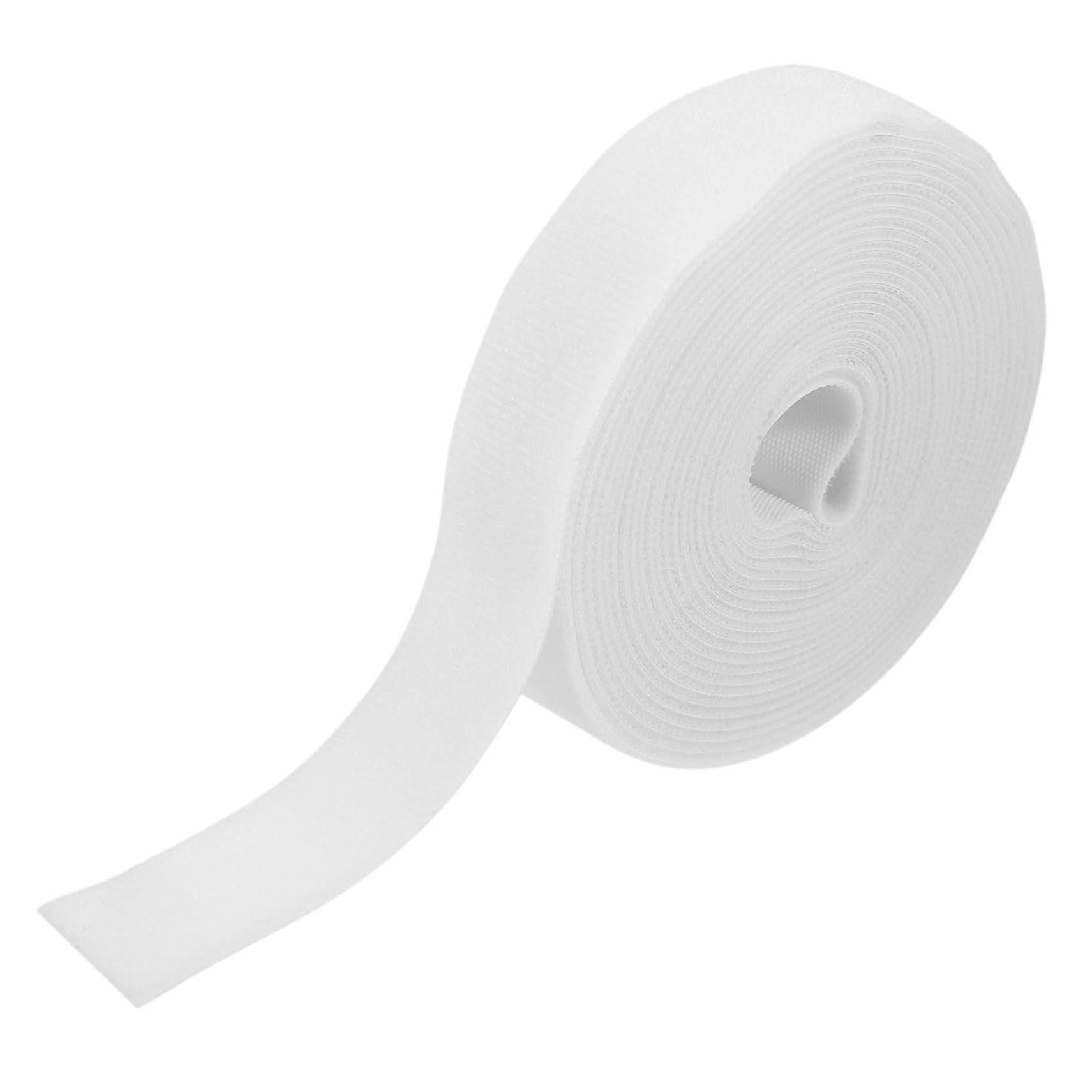 Cable Organizer Hook and Loop Strips White SelfAdhesive Cord Ties 2 Pack for Easy Cable Management