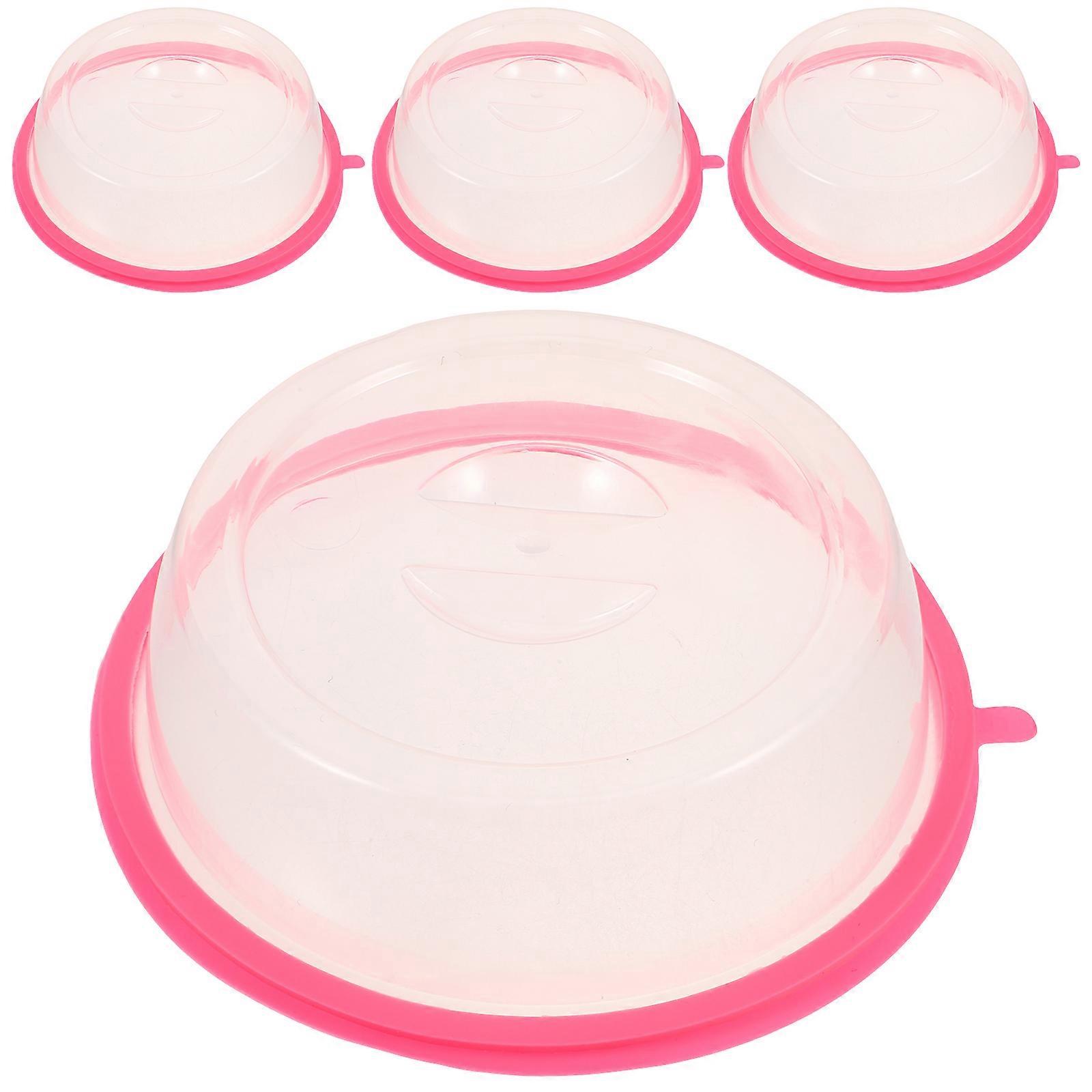 Microwave Splatter Lid Red Plastic Microwave Oven Splatter Cover 4Pcs Set