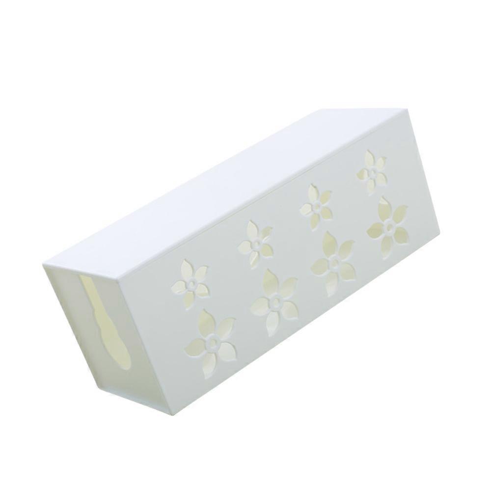 Household Wire Storage Box for Storage Plastic Wire Container White