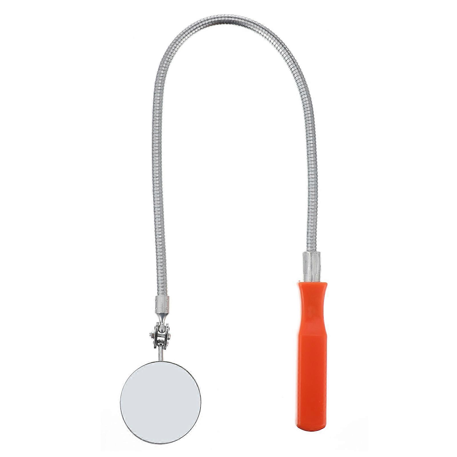 Telescoping Inspection Mirror For Mechanic Narrow Space Checking Round Shape Soft Material Handles 1Pc