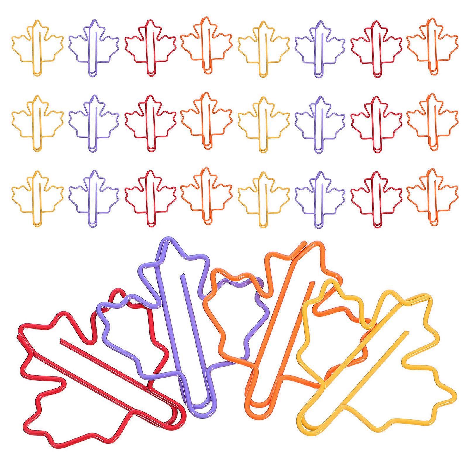 Fun Paper Clips Colorful Maple Leaf Binder Clips for Holding 400Pcs