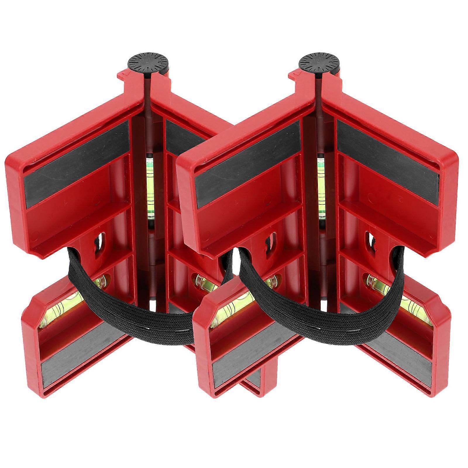 Bubble Level Post Level Tool for Measurement 2Pcs Red Foldable ABS Material