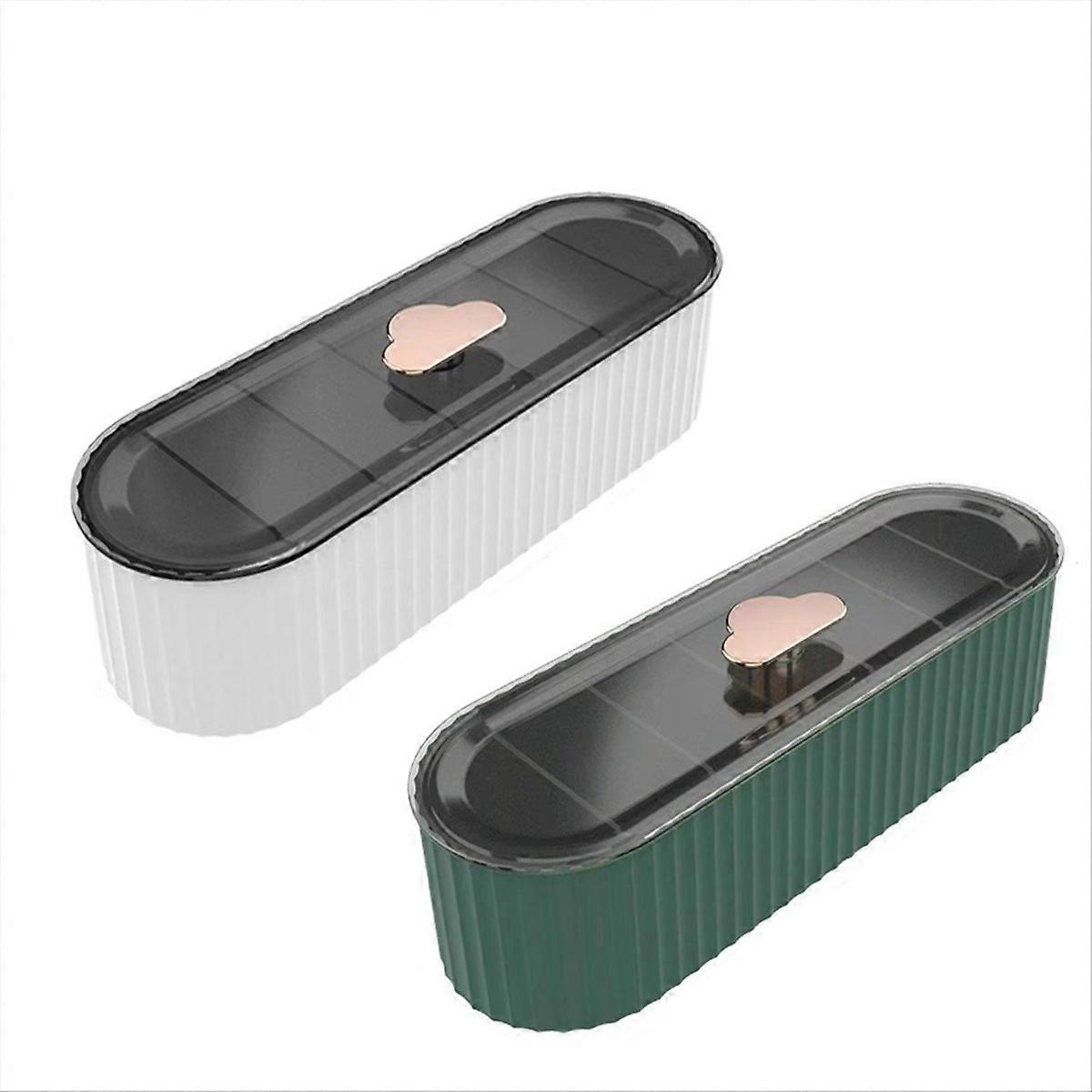 2PcsCable Organizer Box 7Compartment Electronics Management Organizer Large Capacity Electronic Acce