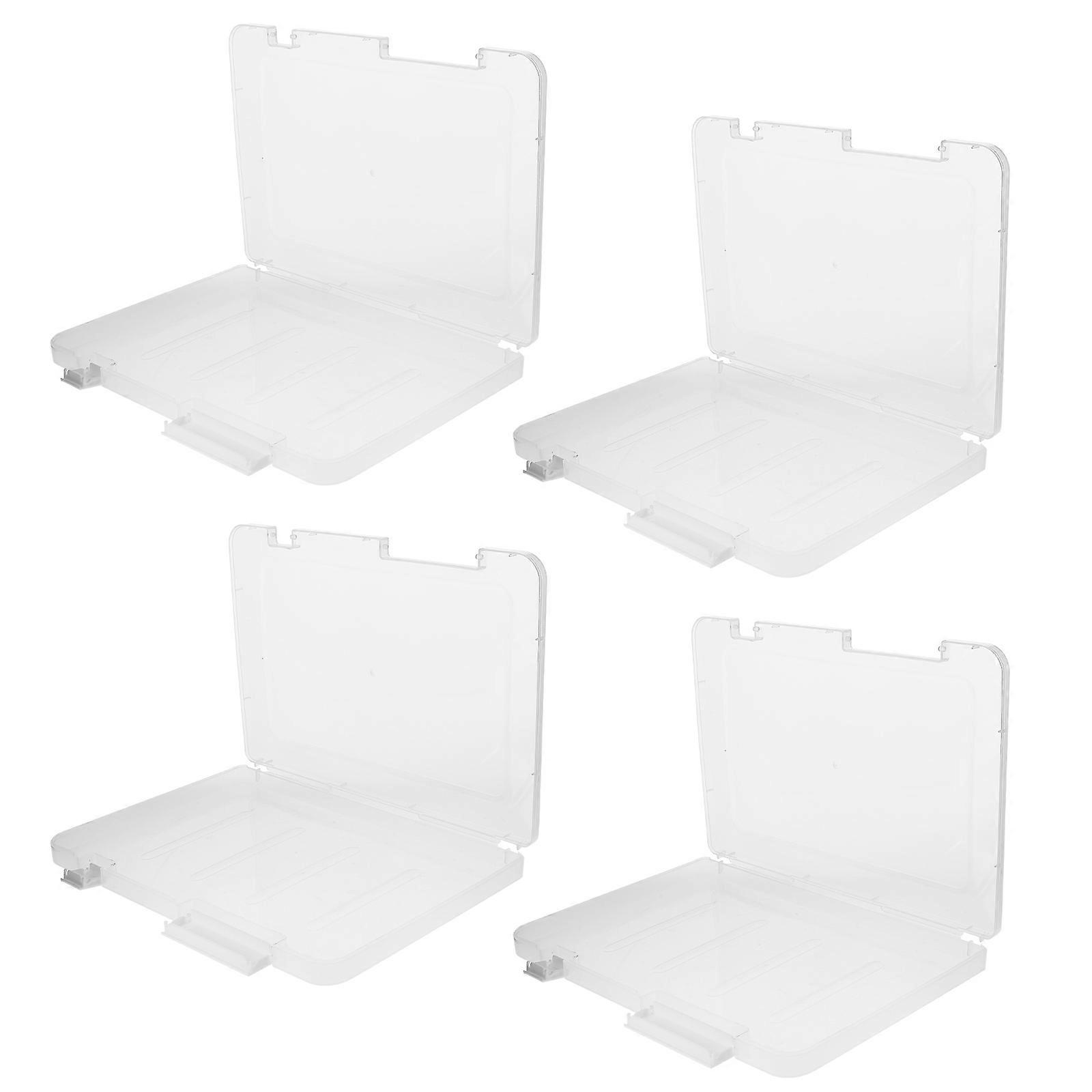 White A5 File Box for Plastic Paper Storage Portable Project 12Pcs
