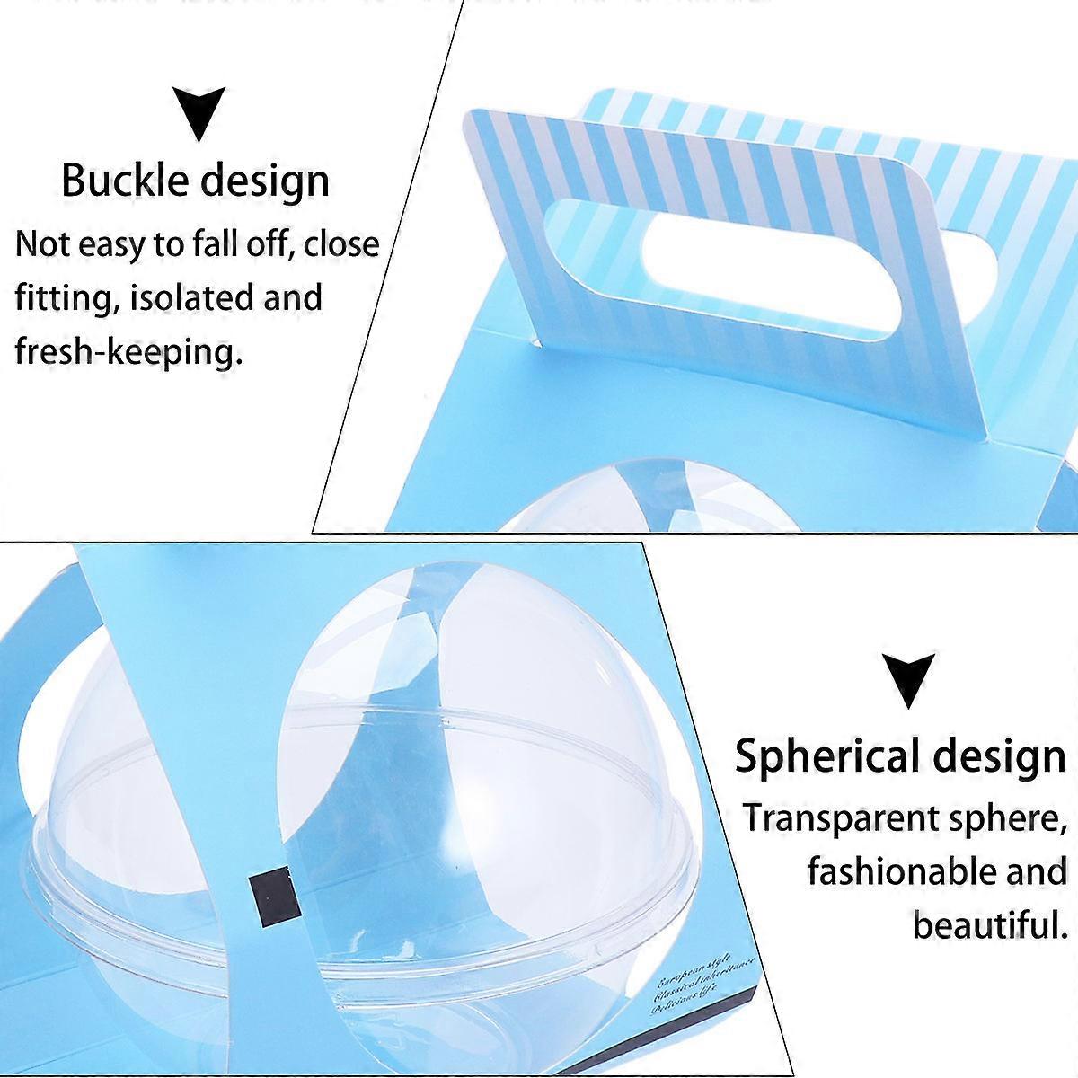 Plastic Ball Shape Cake Container for Storage Use 10Pcs Transparent