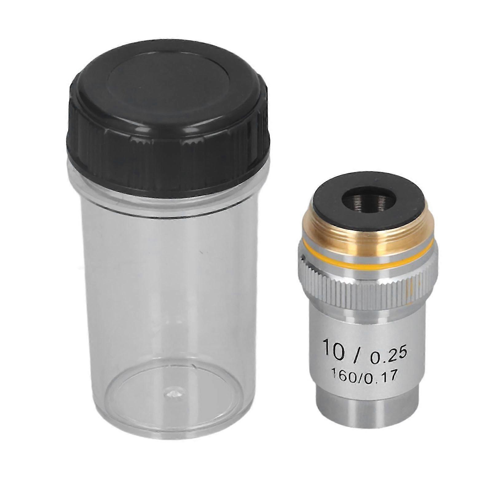 195 Achromatic Objective, 10X Magnification, High Power Microscope Lens, 20.2mm Interface