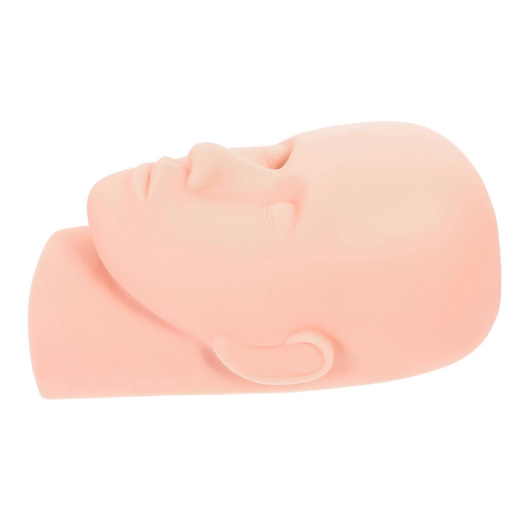 Eyelash Extension Mannequin Head with Realistic Face Shape, Reusable Lash Training Model for Makeup