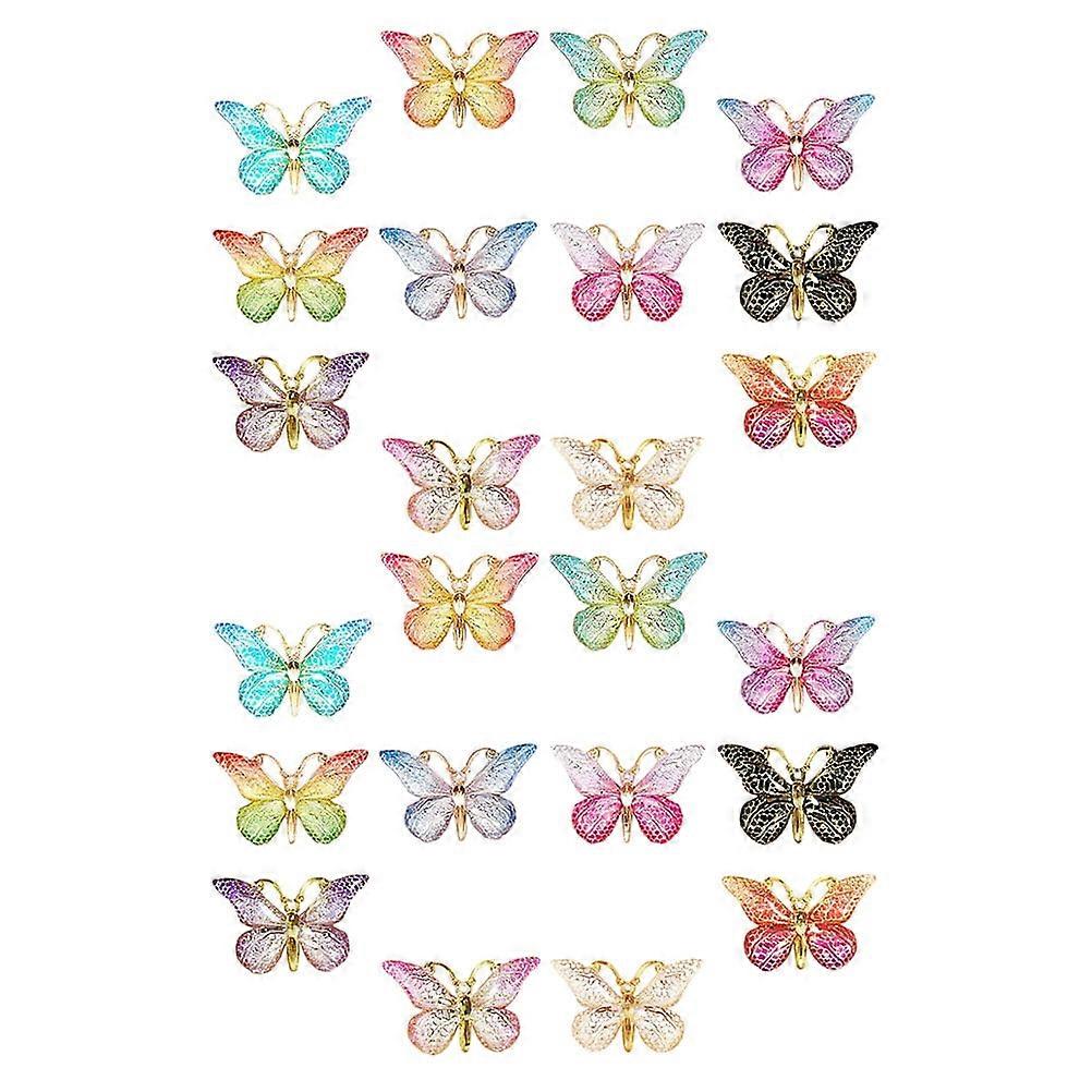 24 Pcs Office Desk Accessories Multi-function Thumb Tacks Shaped Butterfly