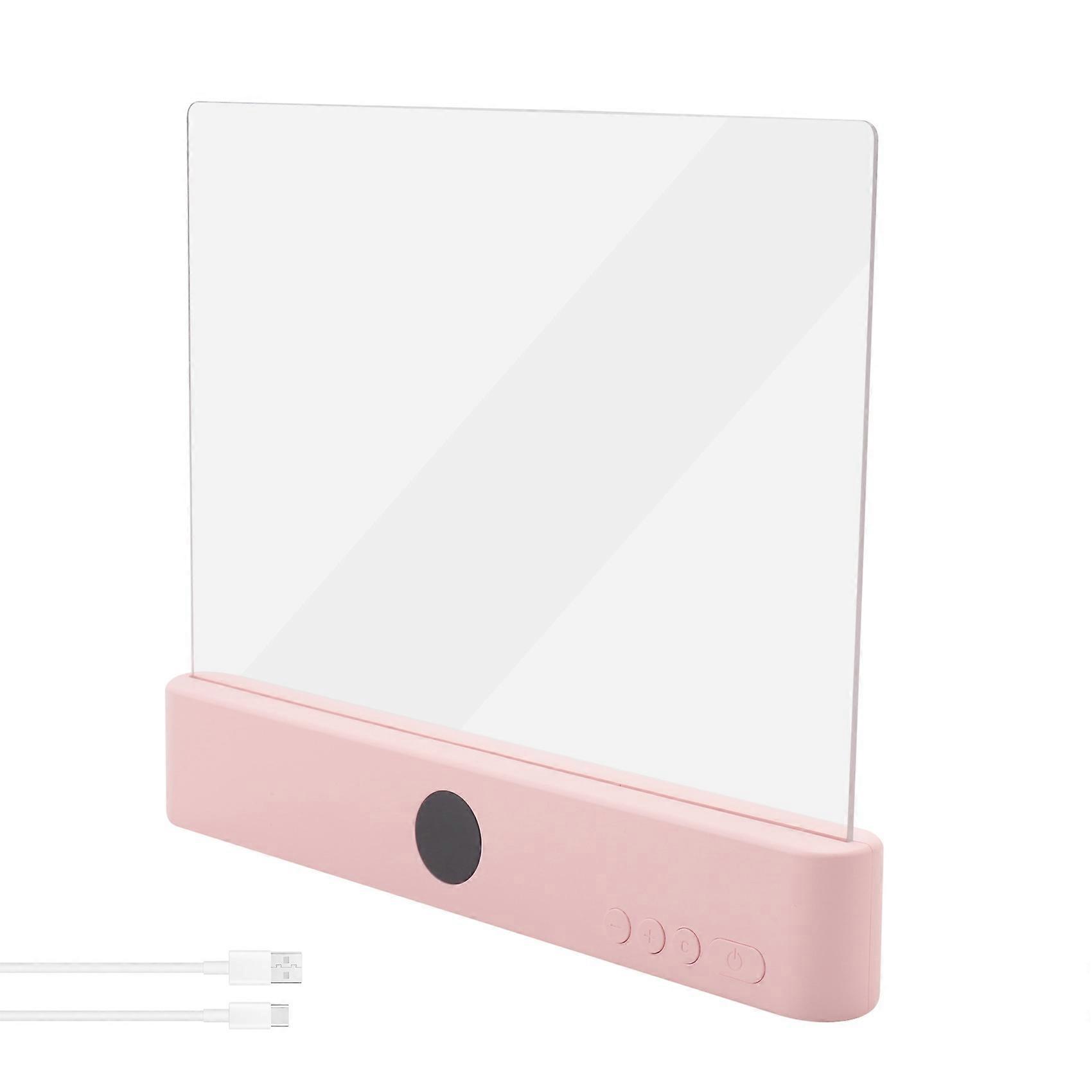 Book Light, Rechargeable Clear LED Flat Reading Light Pink
