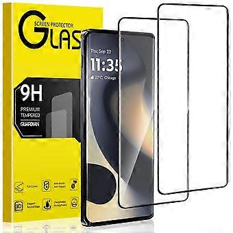 2 Pack Screen Protector for Motorola Edge 2024, 9H AntiScratch Tempered Glass, 3D Curved, Bubble