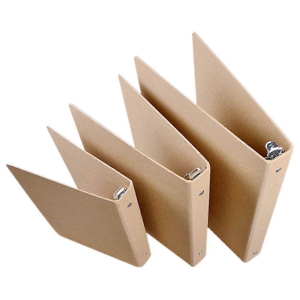 3Pcs Kraft Paper Binder Refillable Notebook Cover Loose-leaf Notebook Shell Students Binder Shell