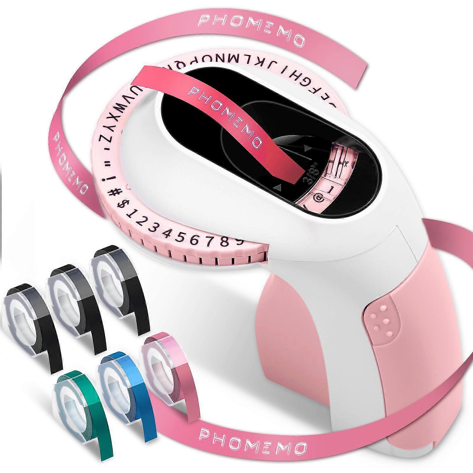 Phomemo E975 Embossing Label Maker With 6 Tapes Pink