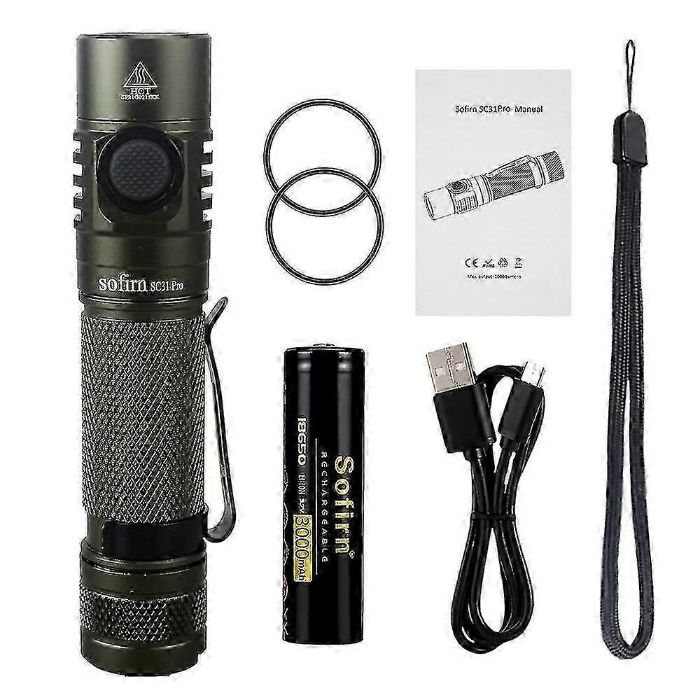 Sofirn SC31 Pro 2000lm ladattava USB-C LED-taskulamppu, z