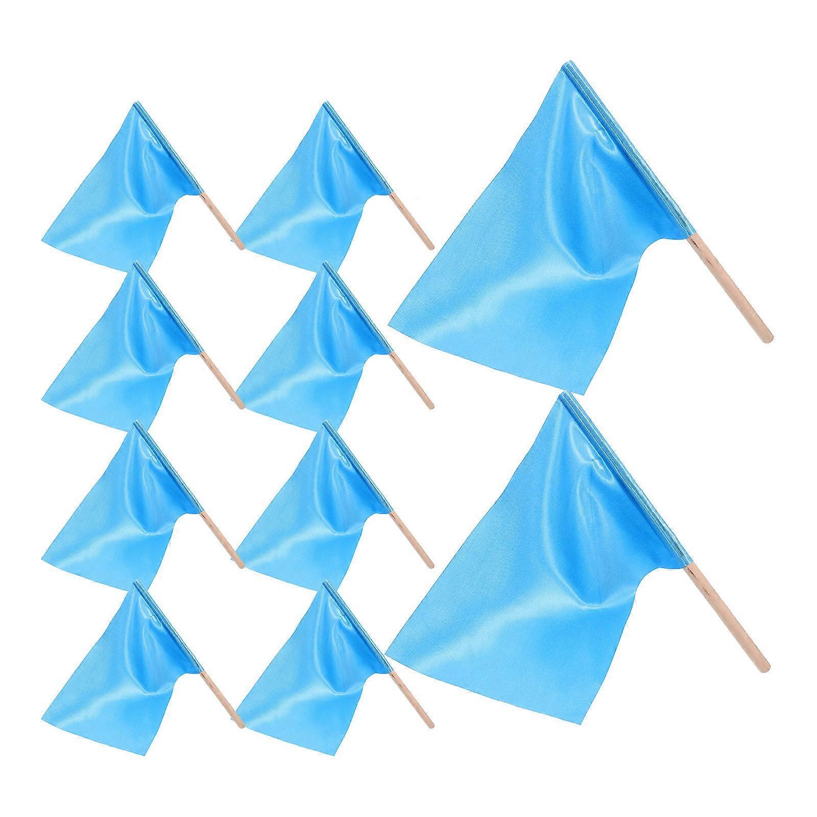 Small Solid Color Flags for Parade with 10Pcs Blue Handheld Flags