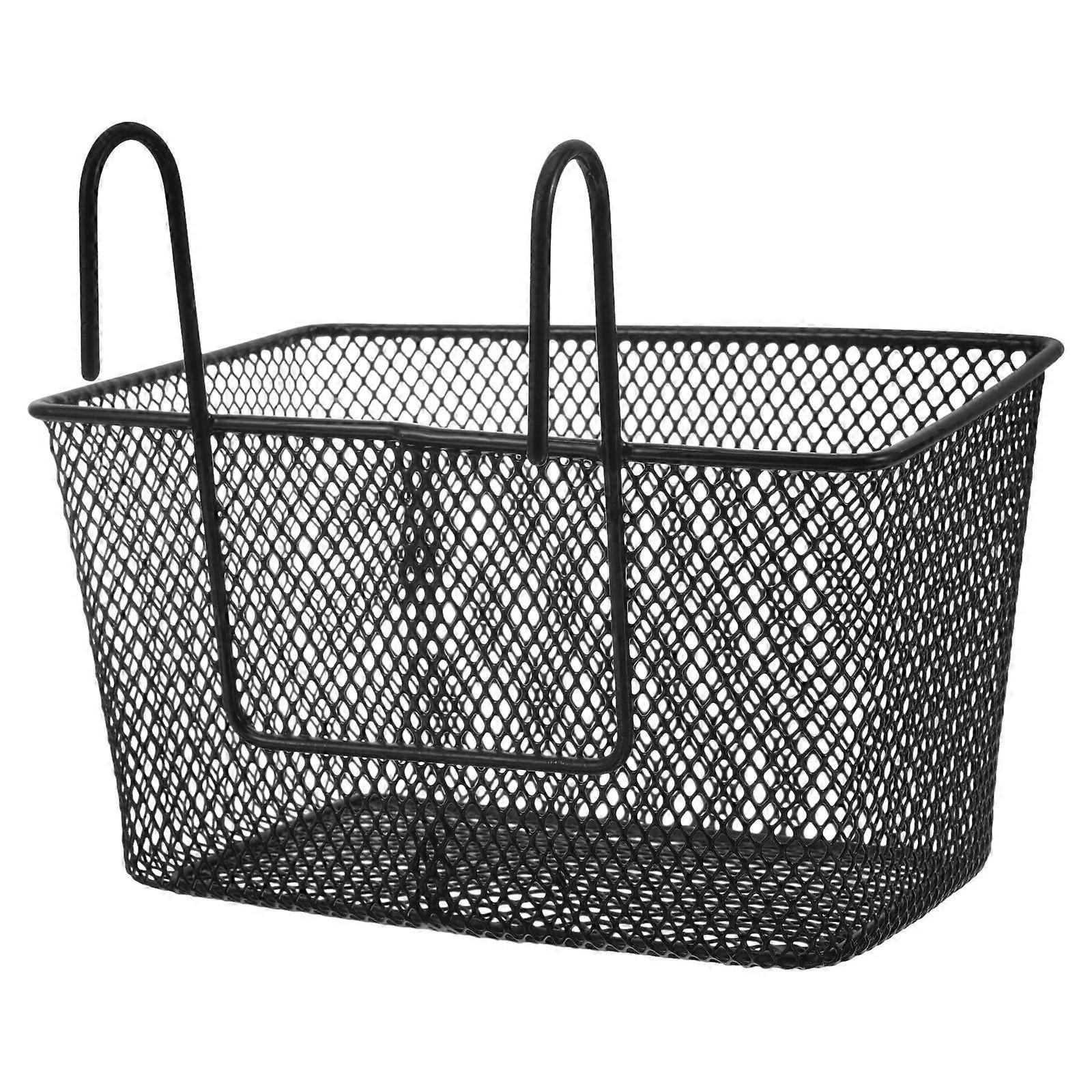 Cesta de bicicleta prática com ganchos.