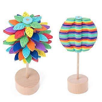 Creatieve houten spiraal lolly stress angst verlichting speelgoed spinning toverstaf decompressie speelgoed
