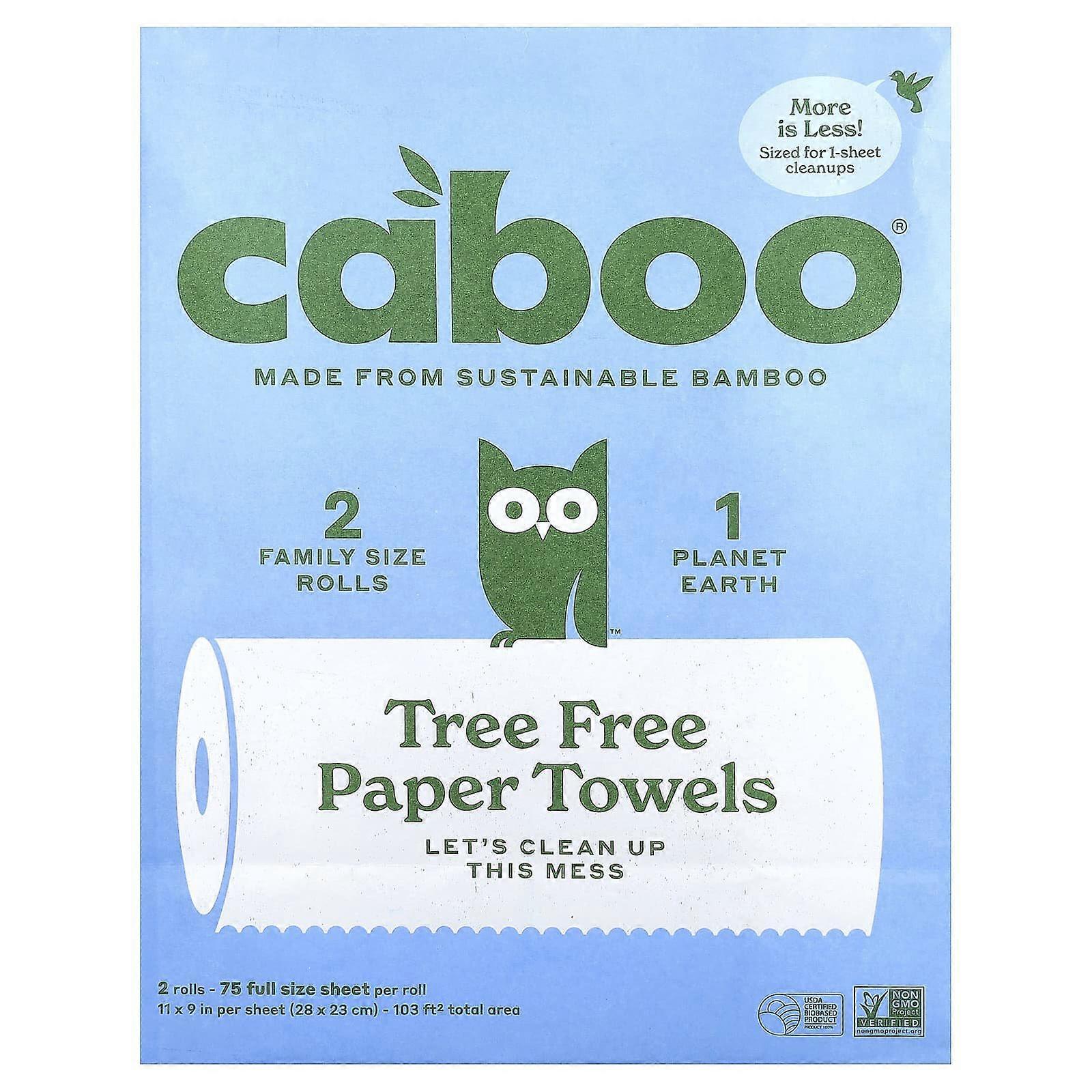 Caboo, Tree Free Paper Towels, 2 Rolls, 3-Pack