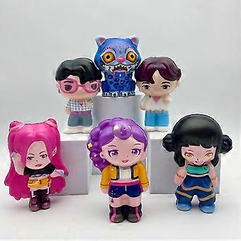 6pcs KPOP Demon Hunters Stress Relief Toys - Slow Rebound Squeeze Figures for Relaxation & Fun - Perfect Gift!