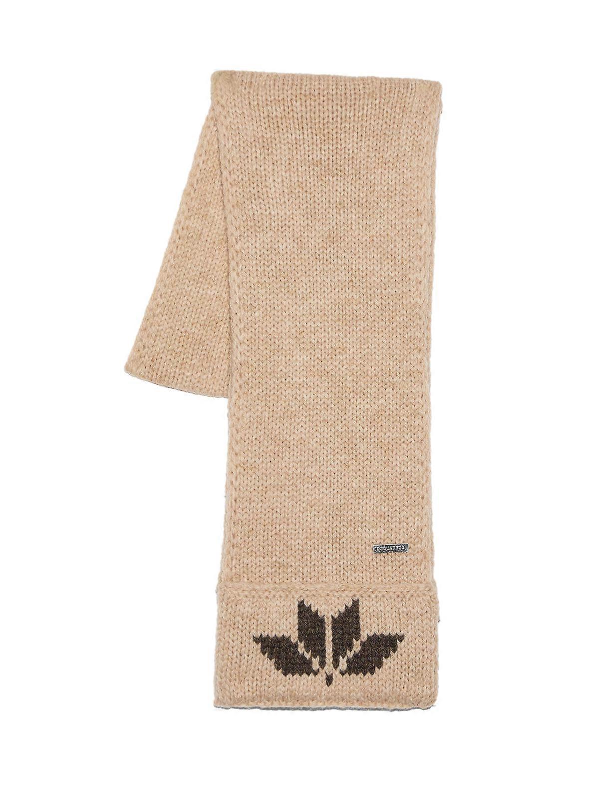 Snowflakes Logo Knit Wool Scarf