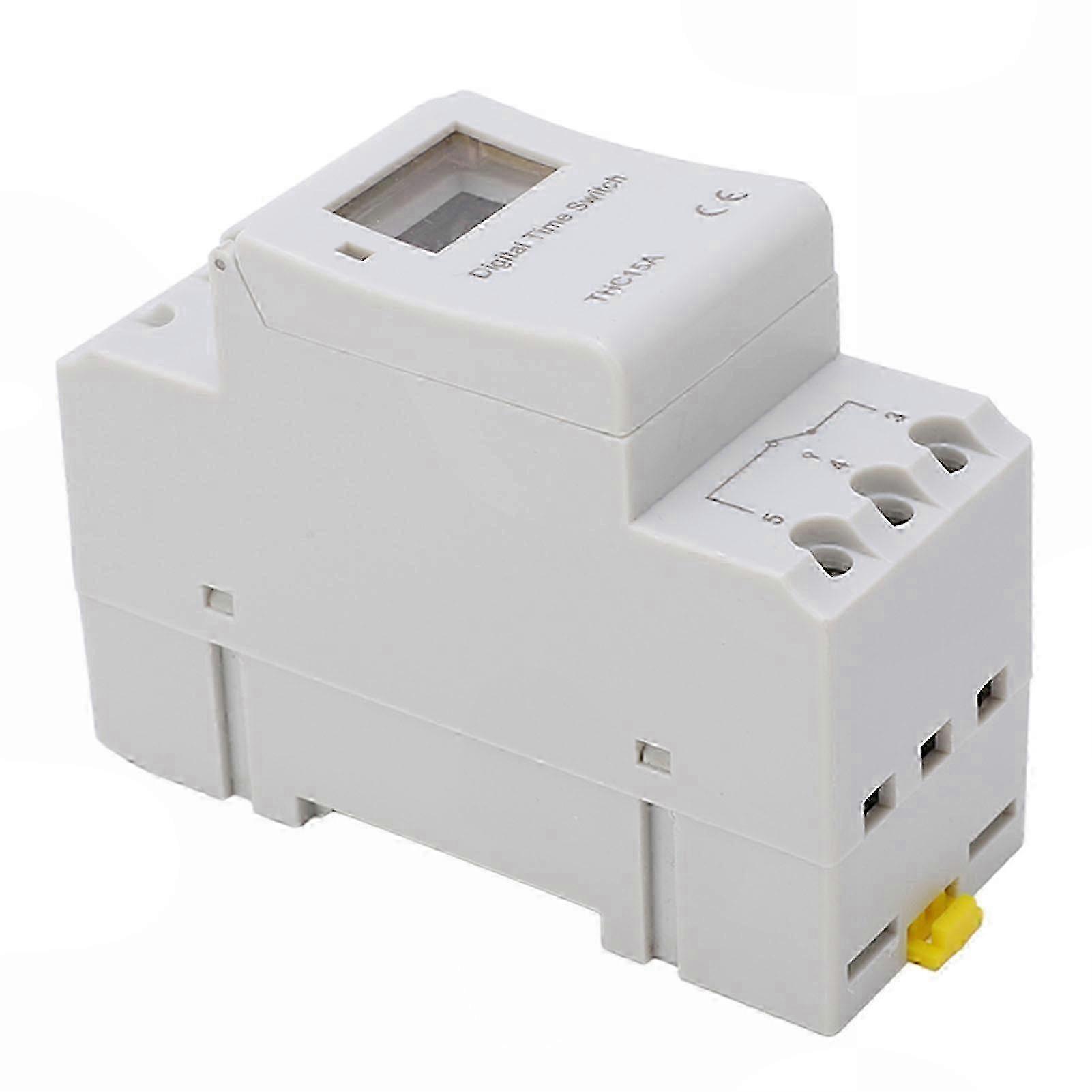 THC15A Digital Timer Switch, LCD Programmable Weekly Time Relay for DIN Rail, AC220-240V 16A