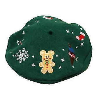 Cartoon Embroidered Beret Octagonal Cap Painter Hat Gift For Christmas