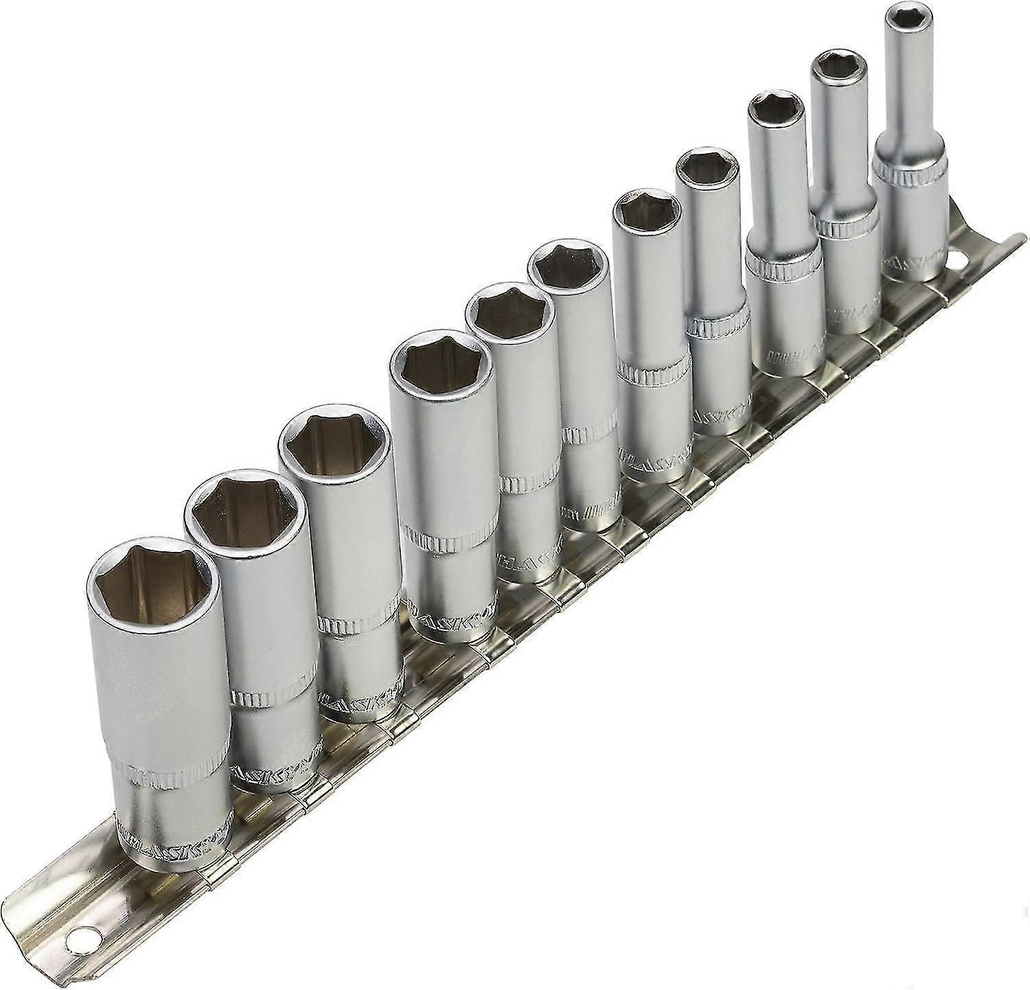 long socket wrench set 1/4" 4-13 mm Hexagonal 6-point hexagonal socket set, Silver