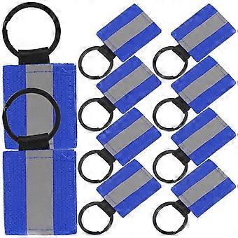 Double Sided Reflective Keychain Label Reflective Gear Safety Backpack Tag Pendants Men Women 10Pcs