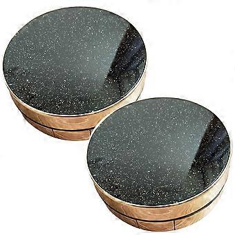 Empty Cushion Compact Case Makeup Puff Box for Storage 2Pcs Golden Refillable Containers