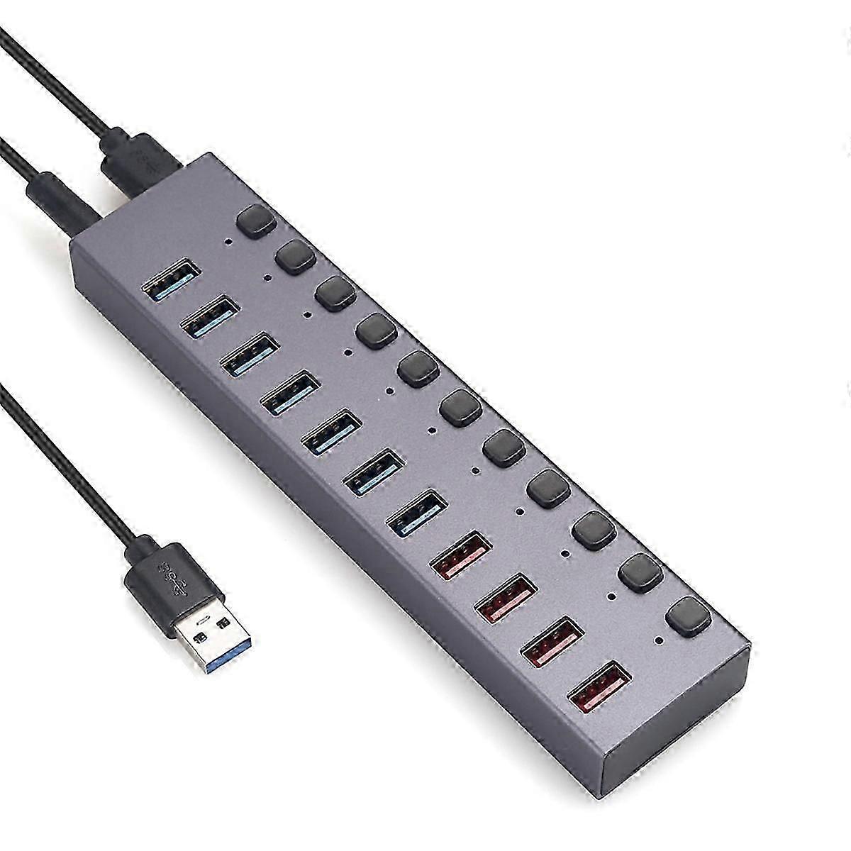 USB3.0 Splitter 11Port Carregamento Multi-Interface HUB com Switch