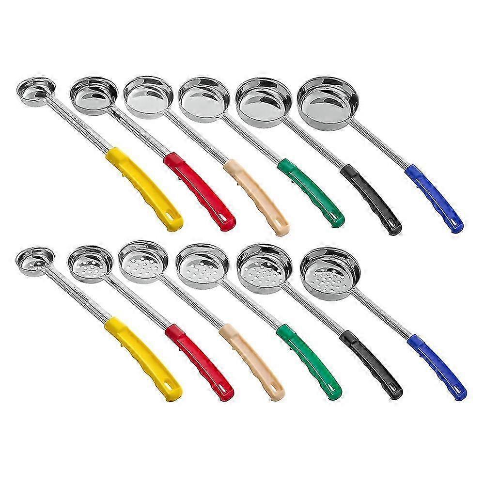 12-Piece Percompatible withated and Solid Portion Spoons Stainless Stee Safe Kitchen Multipurpose Portion and S