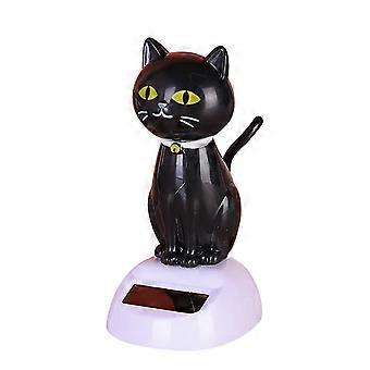 Solar Dancing Cat Bobble Head Figurine, Solar Powered Motion Kitten Ornament for Car Dashboard or Home Decor