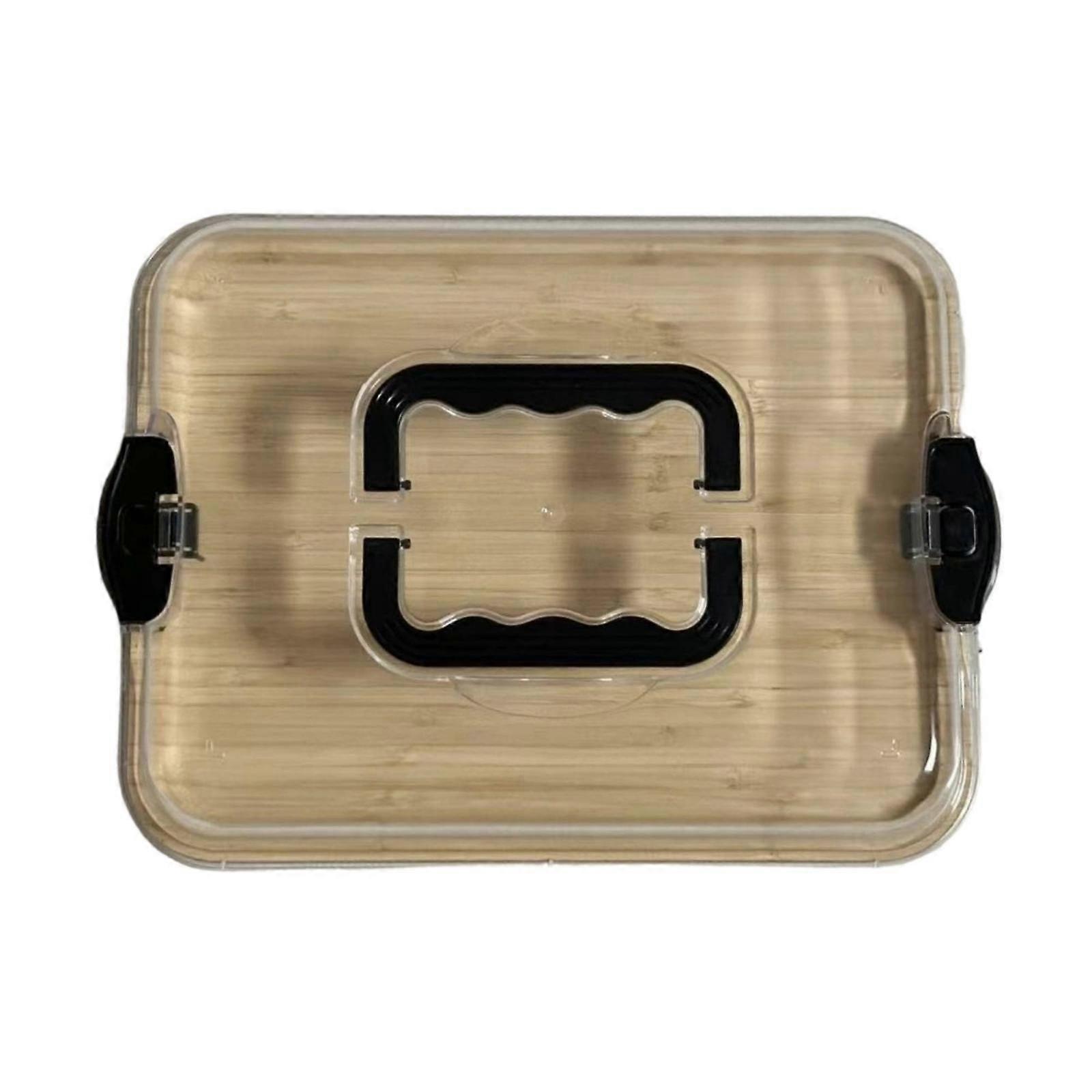 Bamboo Tray with Lid Rectangular Serving Tray with Lid Platter for Hosts,