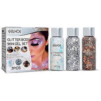 Glitzer-Gel-Set, Make-up, Fischschuppen-Glitzer, Bühnenshow, Lidschatten, Make-up-Requisite, Gel-Glitzer