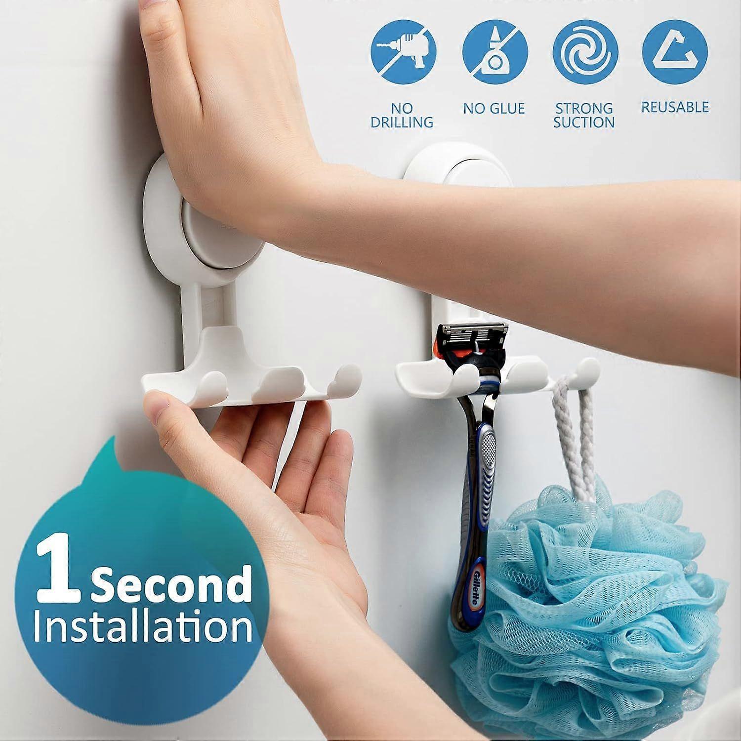 Razor Suction Hook Razor Holder - Suction Cup for Shower, White