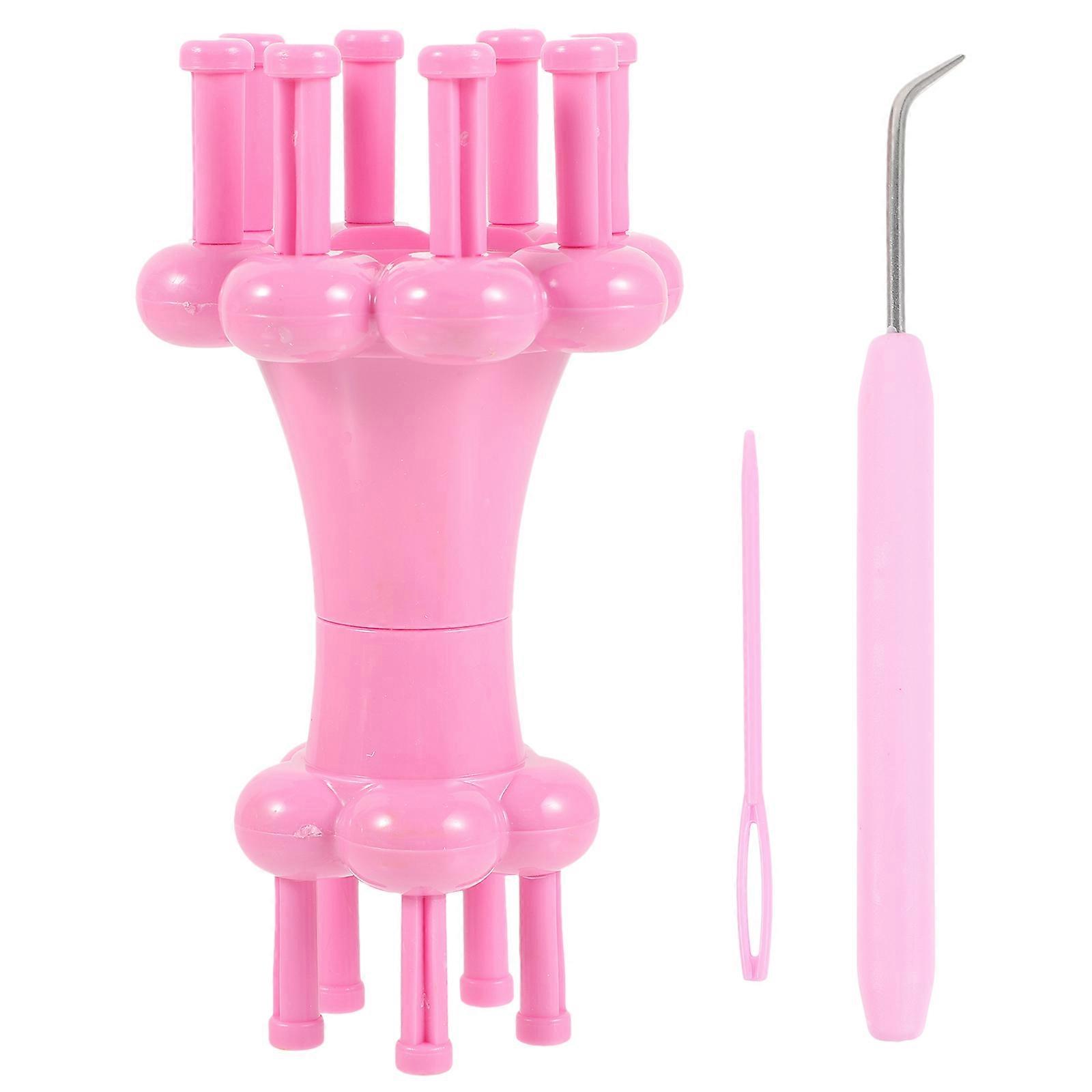Knitting Rope Tools Double End Braiding Device for Knitting 1Set Rosy