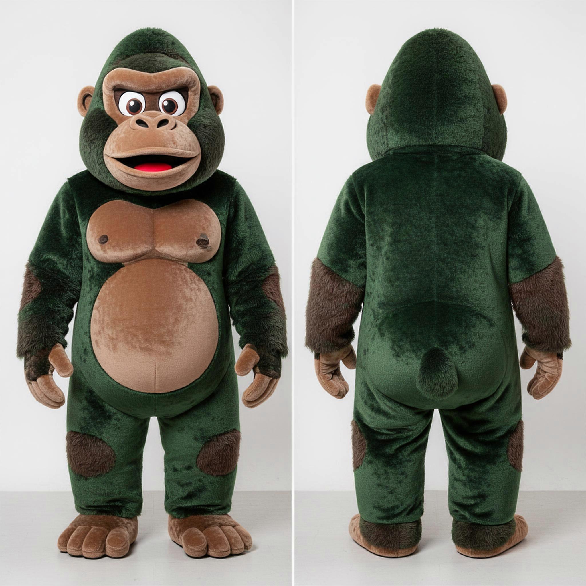 MASTICOT Forest Green Broad Shouldered Gorilla Mascot